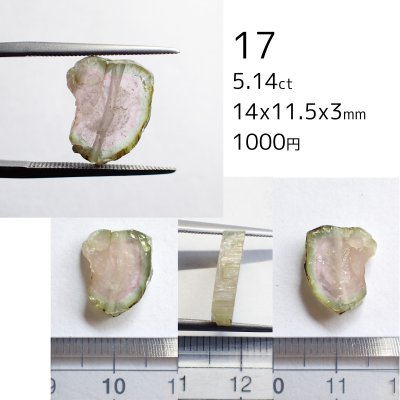 画像19: ウォーターメロントルマリン 原石スライスビーズ 選ぶ粒