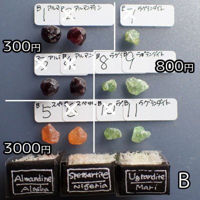 画像10: ガーネット5種原石 小箱標本